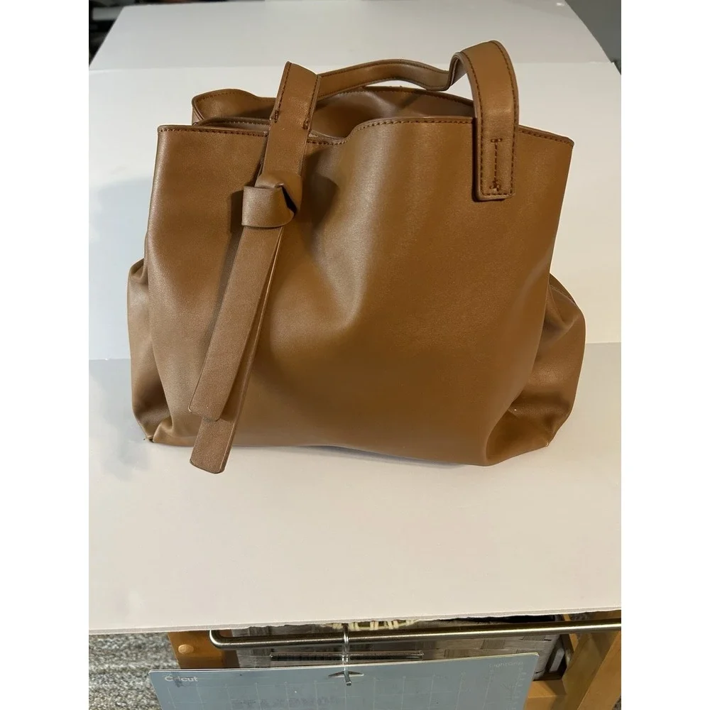 Nine West Handbag Tan-3 Compartments